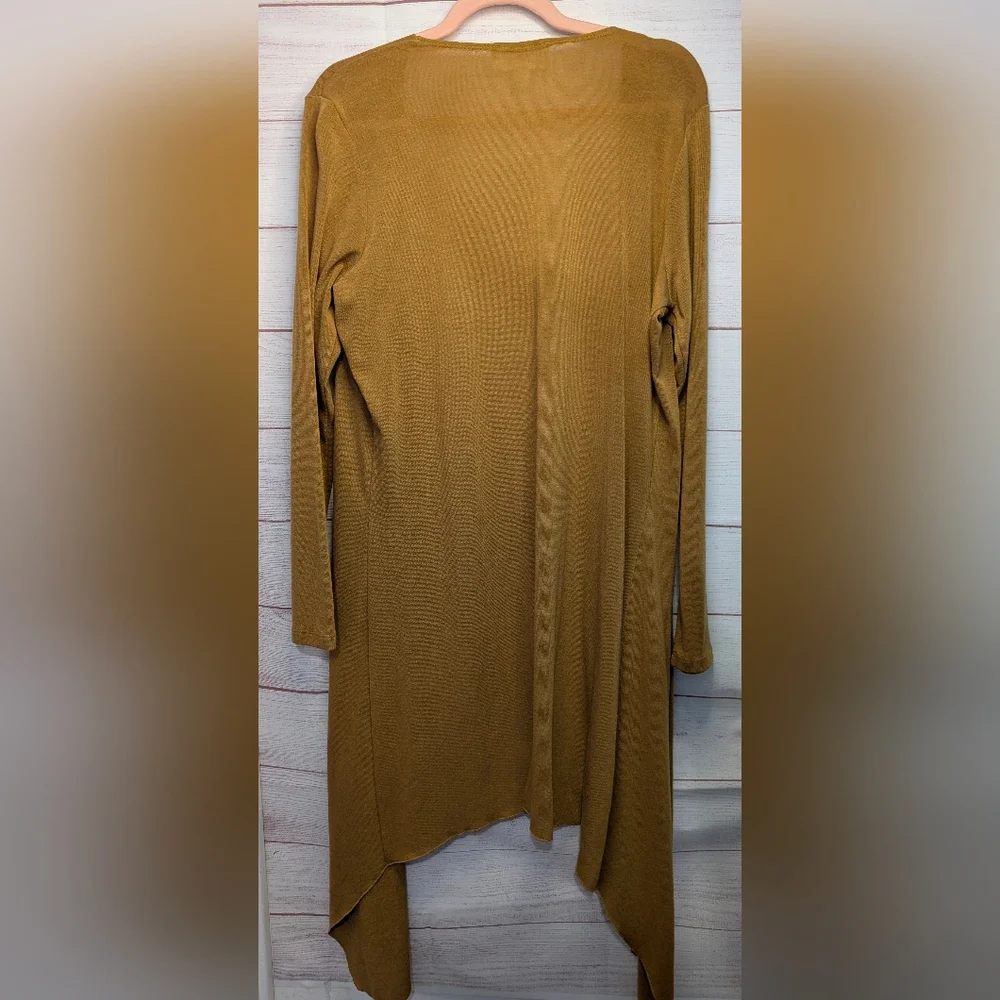 ⭐ Host Pick ⭐ Nikki Poulos Rust Color Open Fron Duster / Cardigan Size Large - Picture 2 of 7